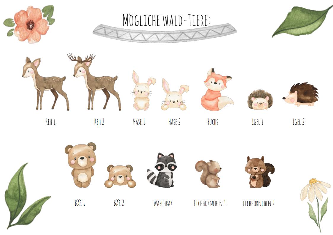 Gästebuch personalisiert Namensposter TIERE Taufe Einschulung Geburtstag als Geschenk Gästeposter Papier Träume