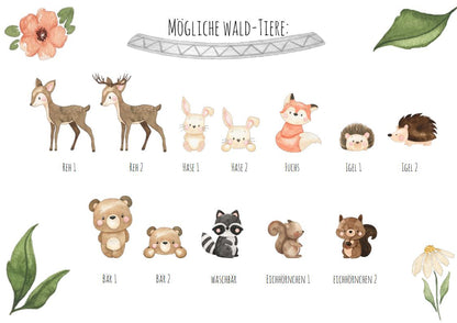 Gästebuch personalisiert Namensposter TIERE Taufe Einschulung Geburtstag als Geschenk Gästeposter Papier Träume
