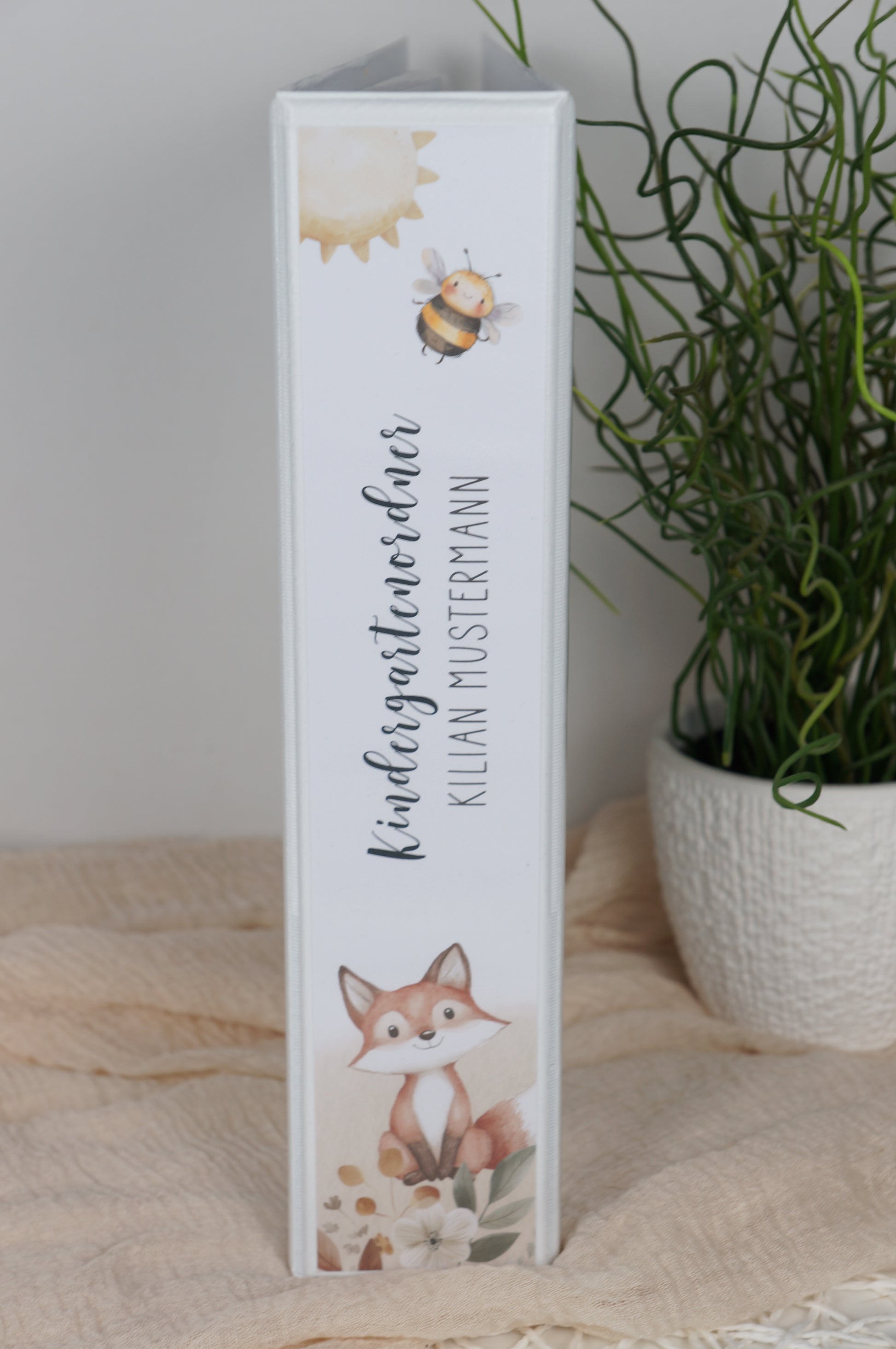 Kindergarten Ordner "WALDTIERE BOHO" personalisiert - Sammelmappe Krippe Schule oder Kita Office & School Supplies Papier Träume