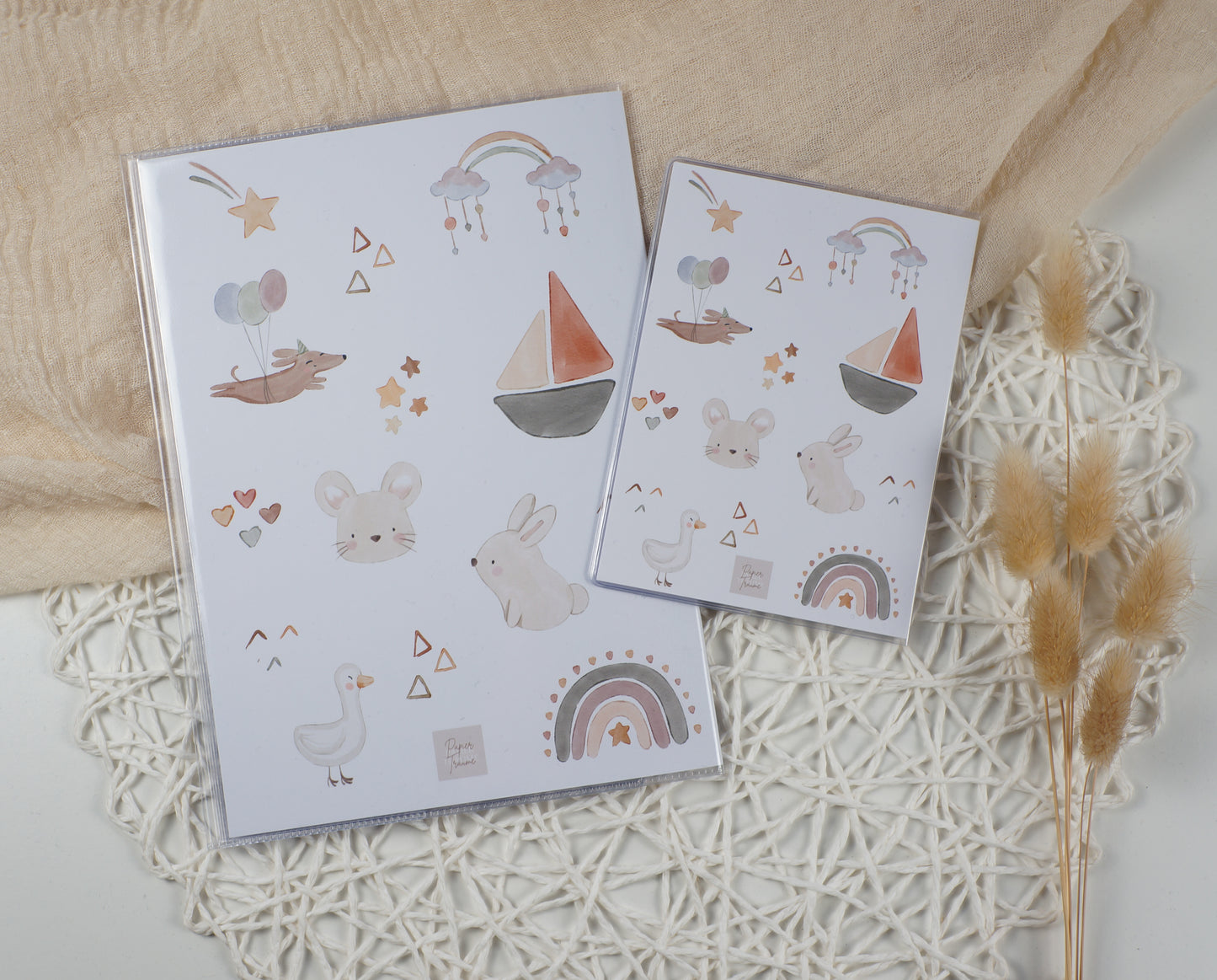 U-Heft/Impfpass/Reisepass personalisiert WAL REGENBOGEN GIRAFFE - Geschenk zur Geburt Passport Covers Papier Träume