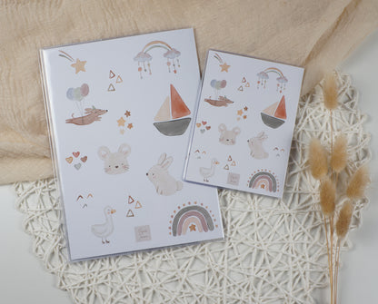 U-Heft/Impfpass/Reisepass personalisiert WAL REGENBOGEN GIRAFFE - Geschenk zur Geburt Passport Covers Papier Träume