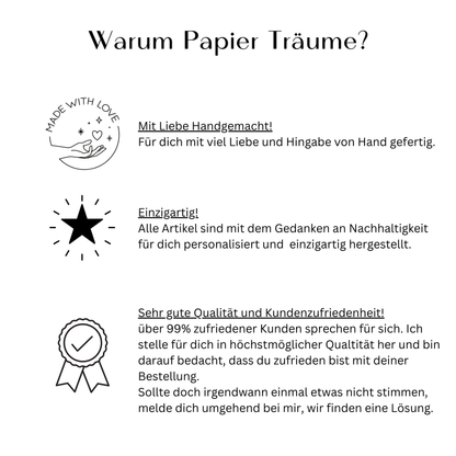 U-Heft/Impfpass personalisiert "FUCHS IM WALD"- Geschenk zur Geburt Passport Covers Papier Träume
