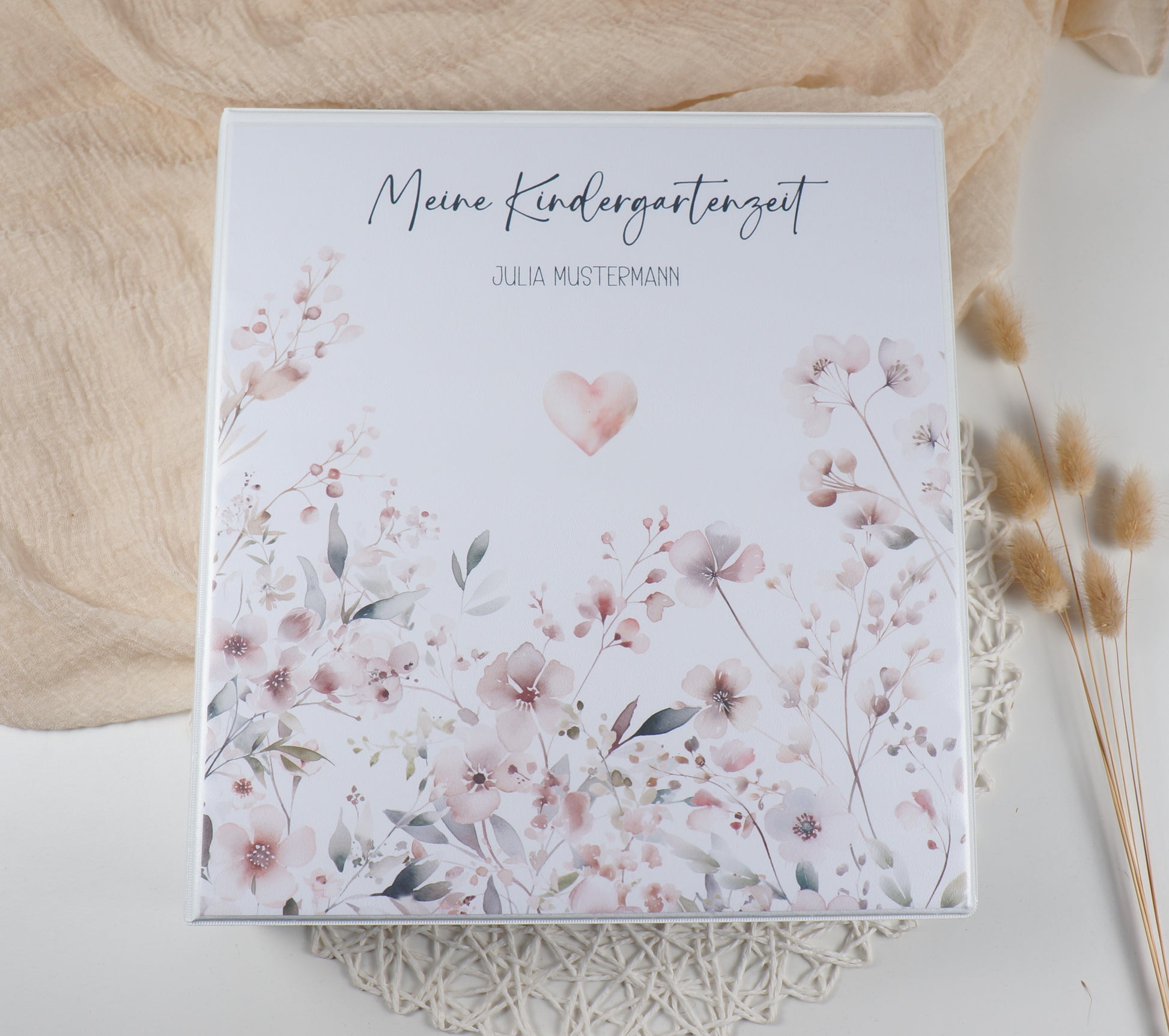 Kindergarten Ordner "ZARTE BLUMEN" personalisiert - Sammelmappe Krippe Schule oder Kita Office & School Supplies Papier Träume